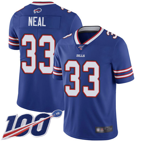 Men Buffalo Bills #33 Siran Neal Royal Blue Team Color Vapor Untouchable Limited Player 100th Season NFL Jersey->buffalo bills->NFL Jersey